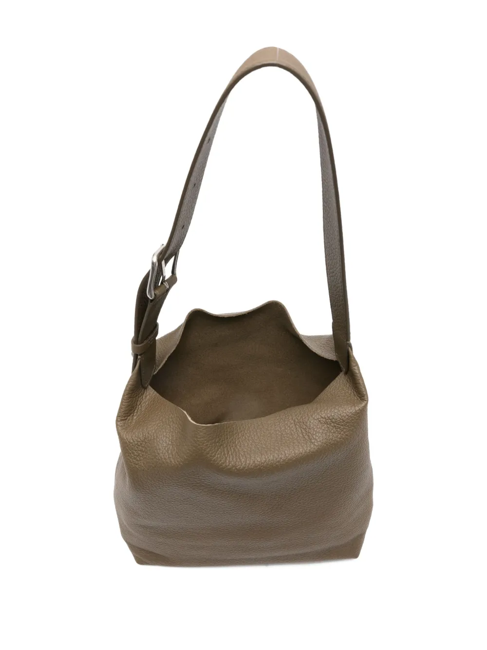 The Row Isa Buckle-fastening Leather Shoulder Bag In Brown