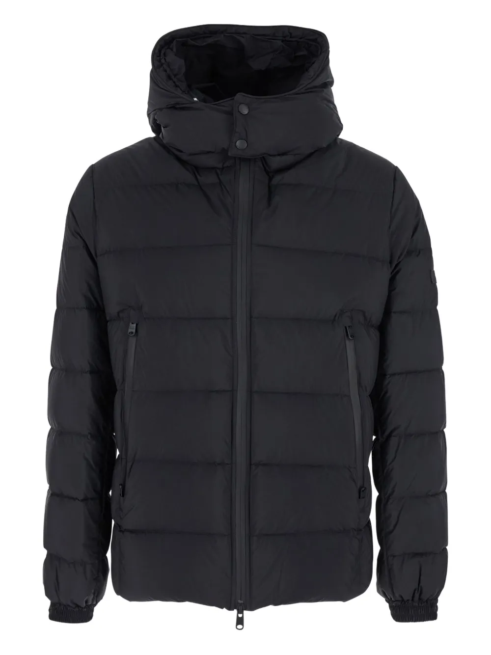 Tatras Borbore Black Down Jacket With Hood And Logo Patch On The Side In Tech Fabric Man In Black