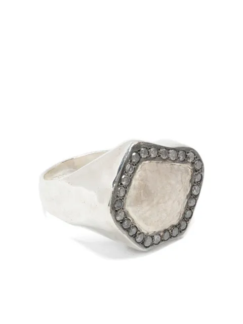 Rosa Maria hammered diamond-set ring