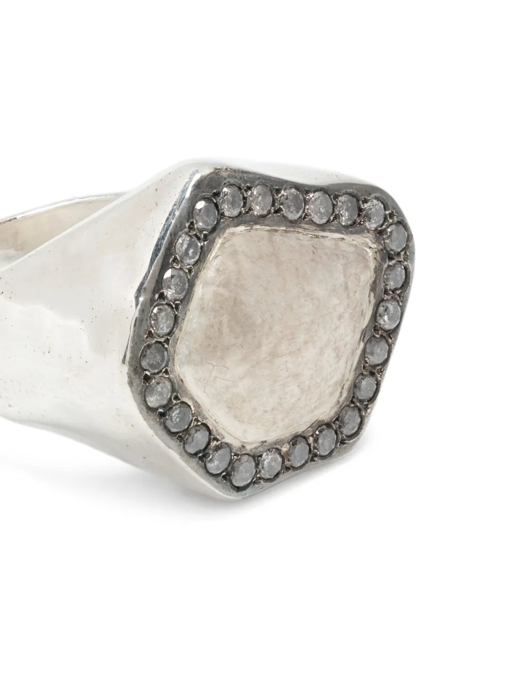 Hammered Diamond-Set Ring