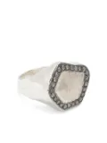 Rosa Maria hammered diamond-set ring - Silver