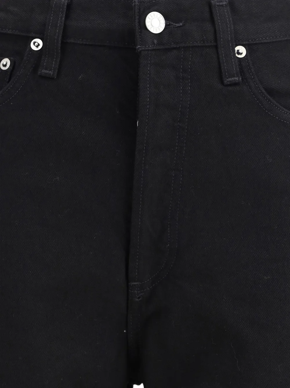 Agolde Denim Trousers With Belt Loops In Black