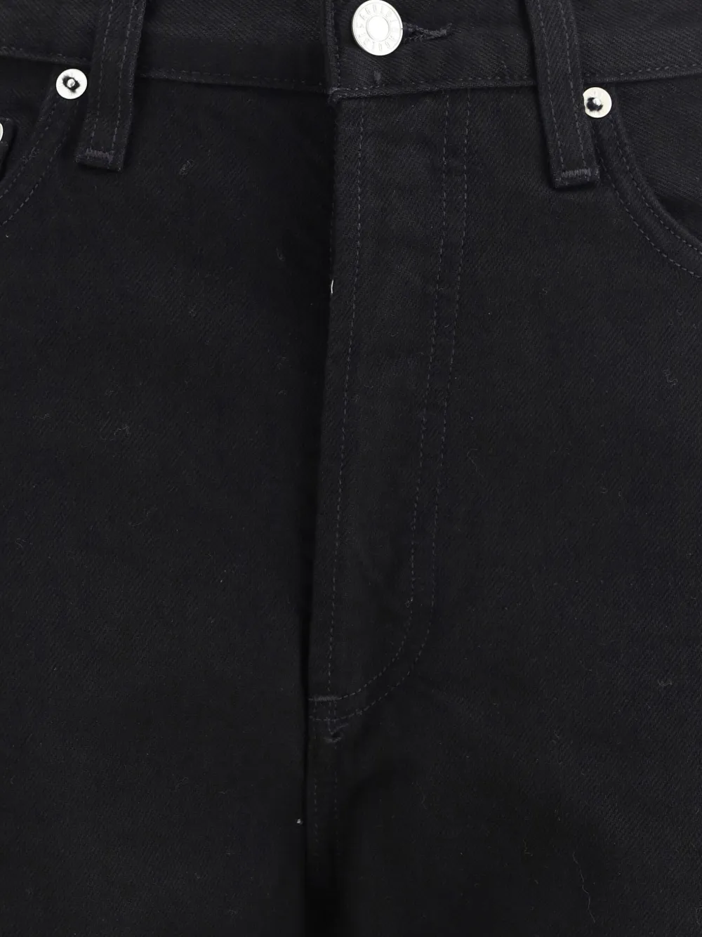 Agolde Denim Trousers With Belt Loops In Black