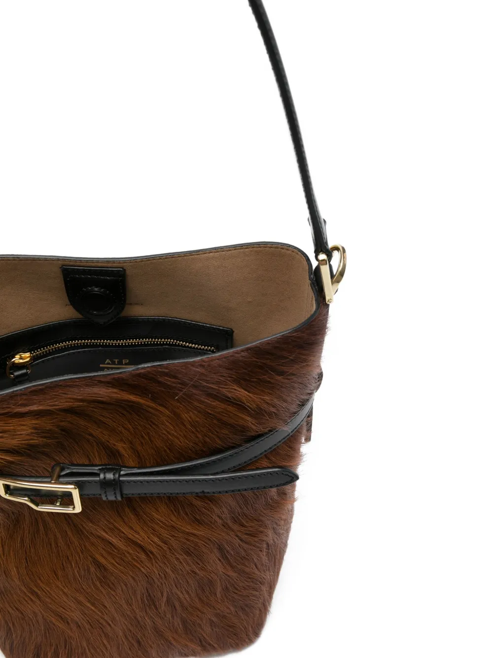 Atp Atelier Lierna Buckled Shoulder Bag In Brown