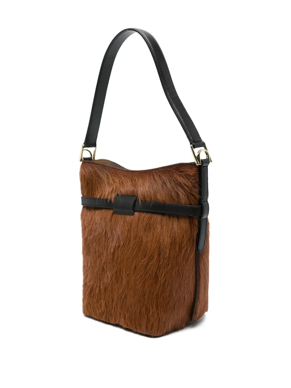 Atp Atelier Lierna Buckled Shoulder Bag In Brown