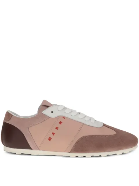Marni suede-panel logo-embroidered sneakers