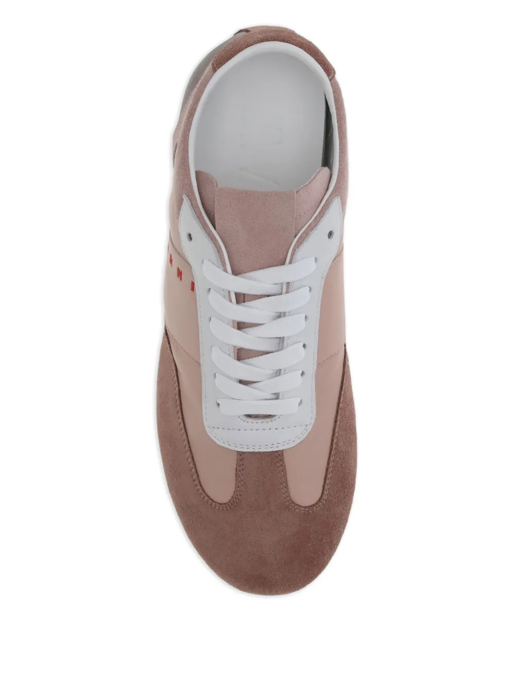 Marni Suede-panel Logo-embroidered Sneakers In Multi