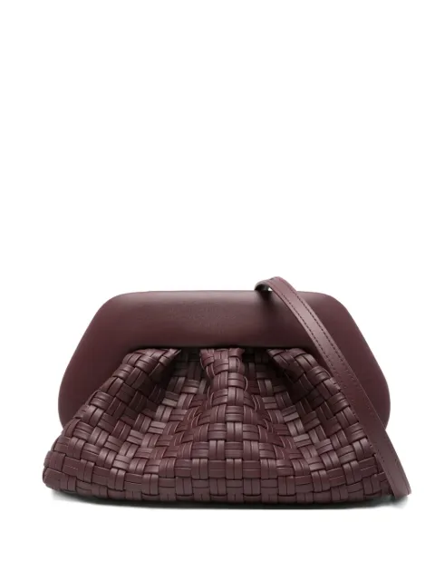Themoirè gathered-detail woven clutch 