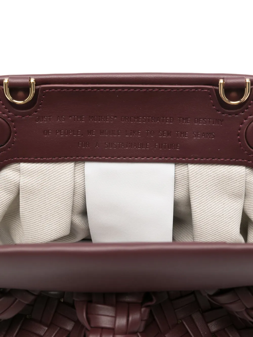 Themoirè Woven Rectangular Clutch Bag With Top Handle In Red