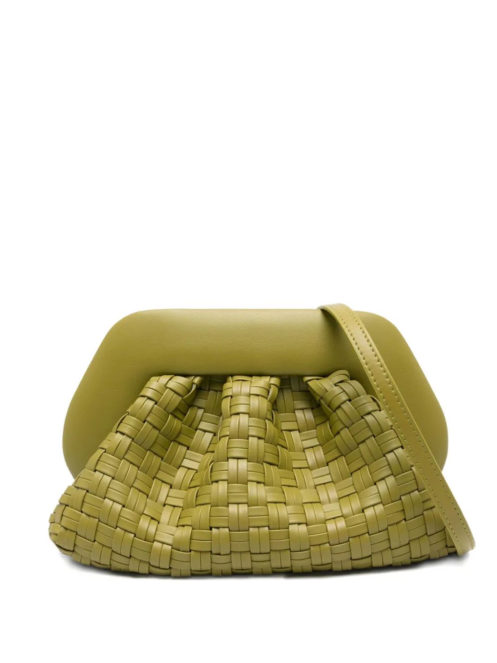 Themoirè woven gathered-detail clutch | Green | Image 1