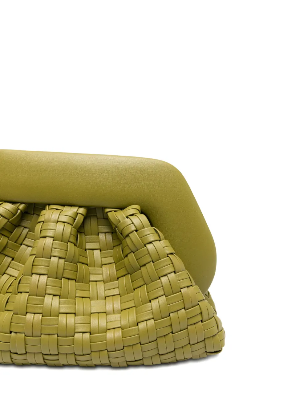 Themoirè Geweven clutch met gesmockt detail Groen