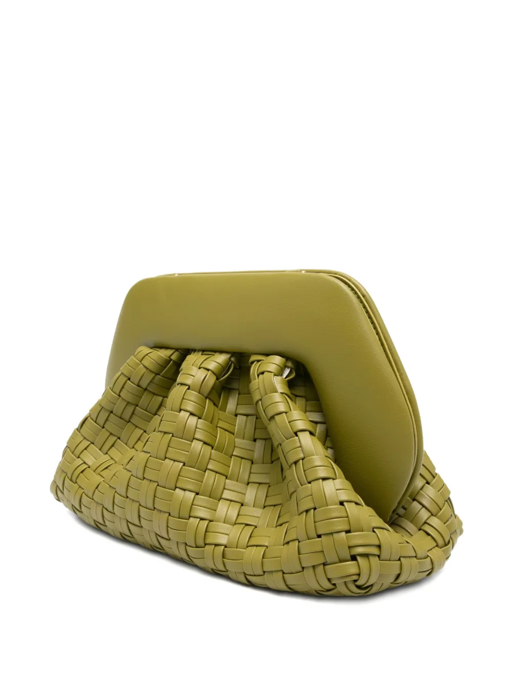 Themoirè Geweven clutch met gesmockt detail Groen