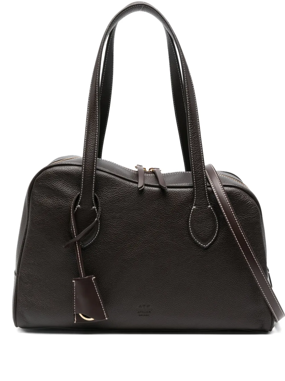 Atp Atelier Noale Leather Tote Bag In Black