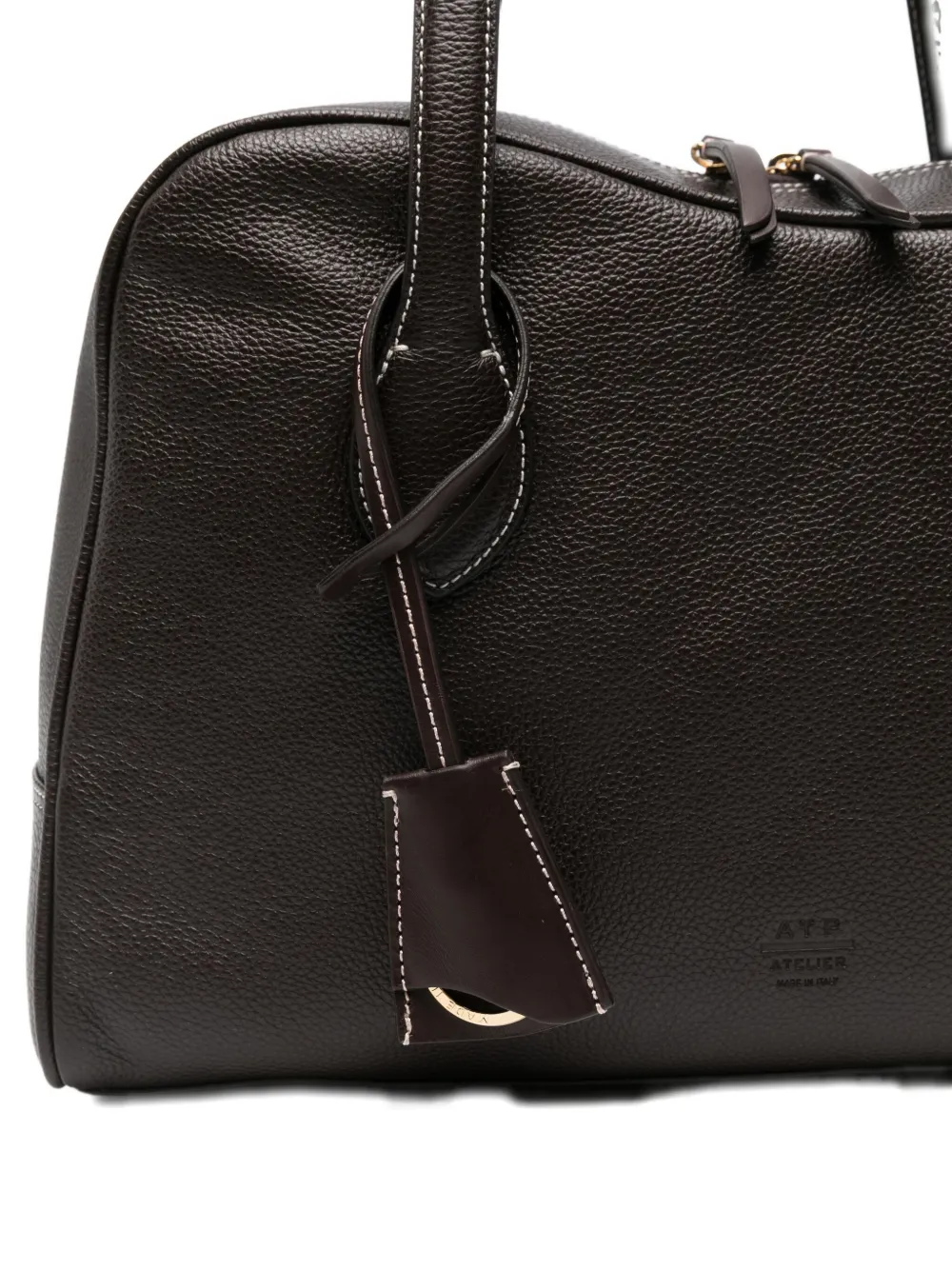 Atp Atelier Noale Leather Tote Bag In Black