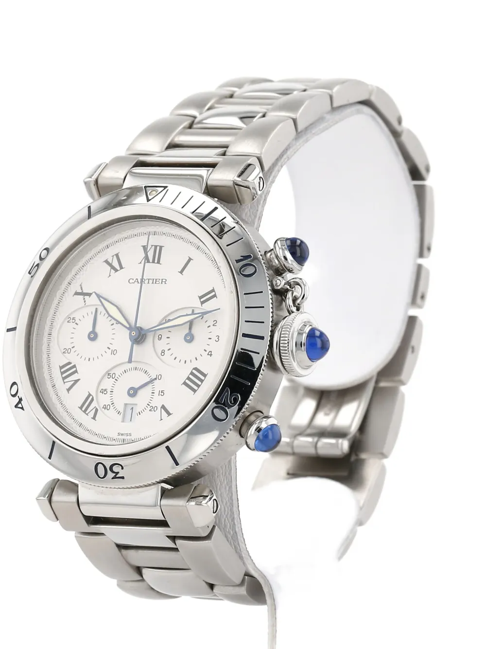 Pre-owned Cartier 1990s Pasha 38mm In White