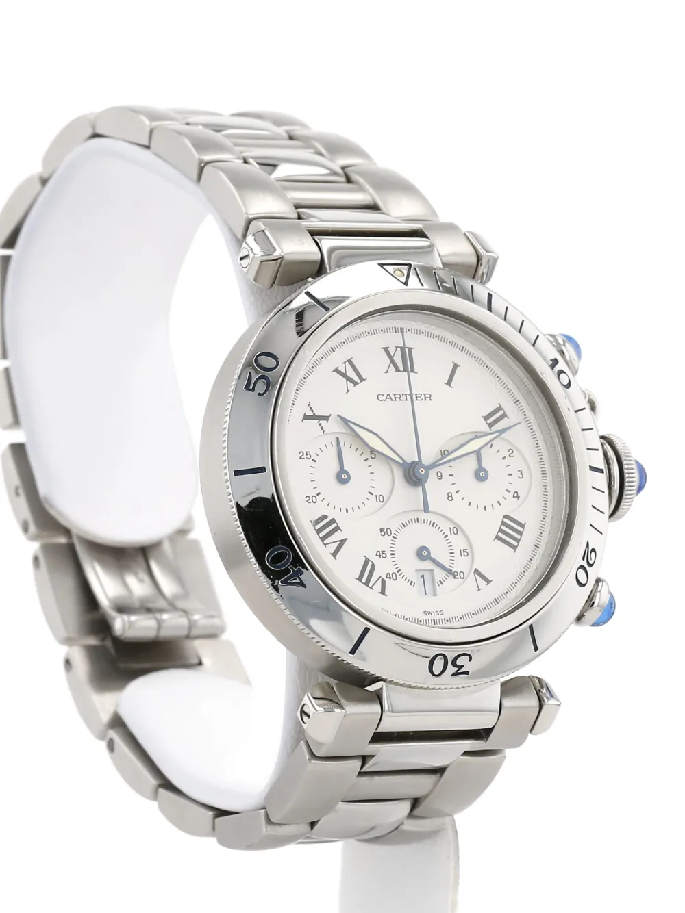 Pre-owned Cartier 1990s Pasha 38mm In White