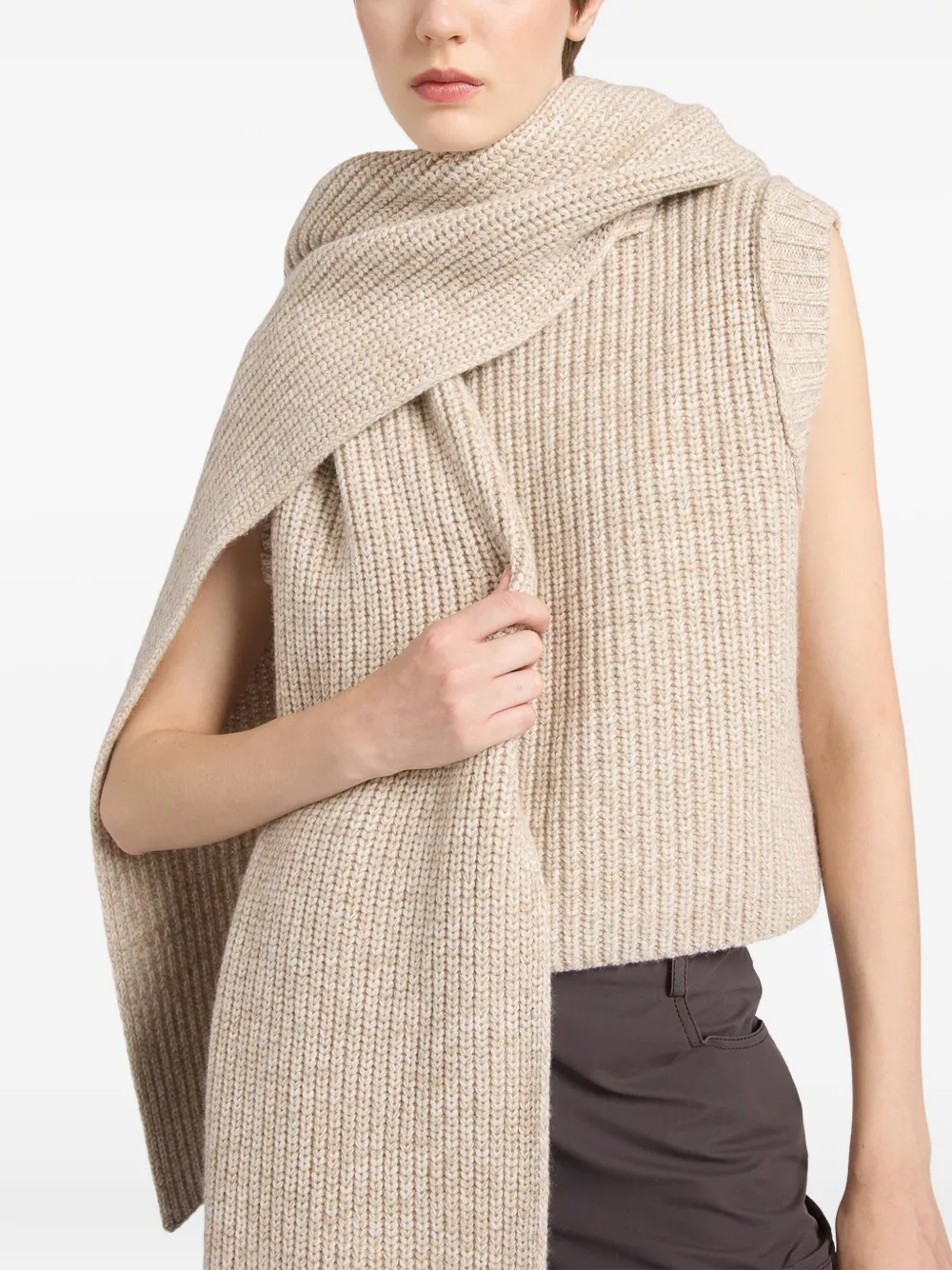 Ports 1961 Geribbelde top Beige