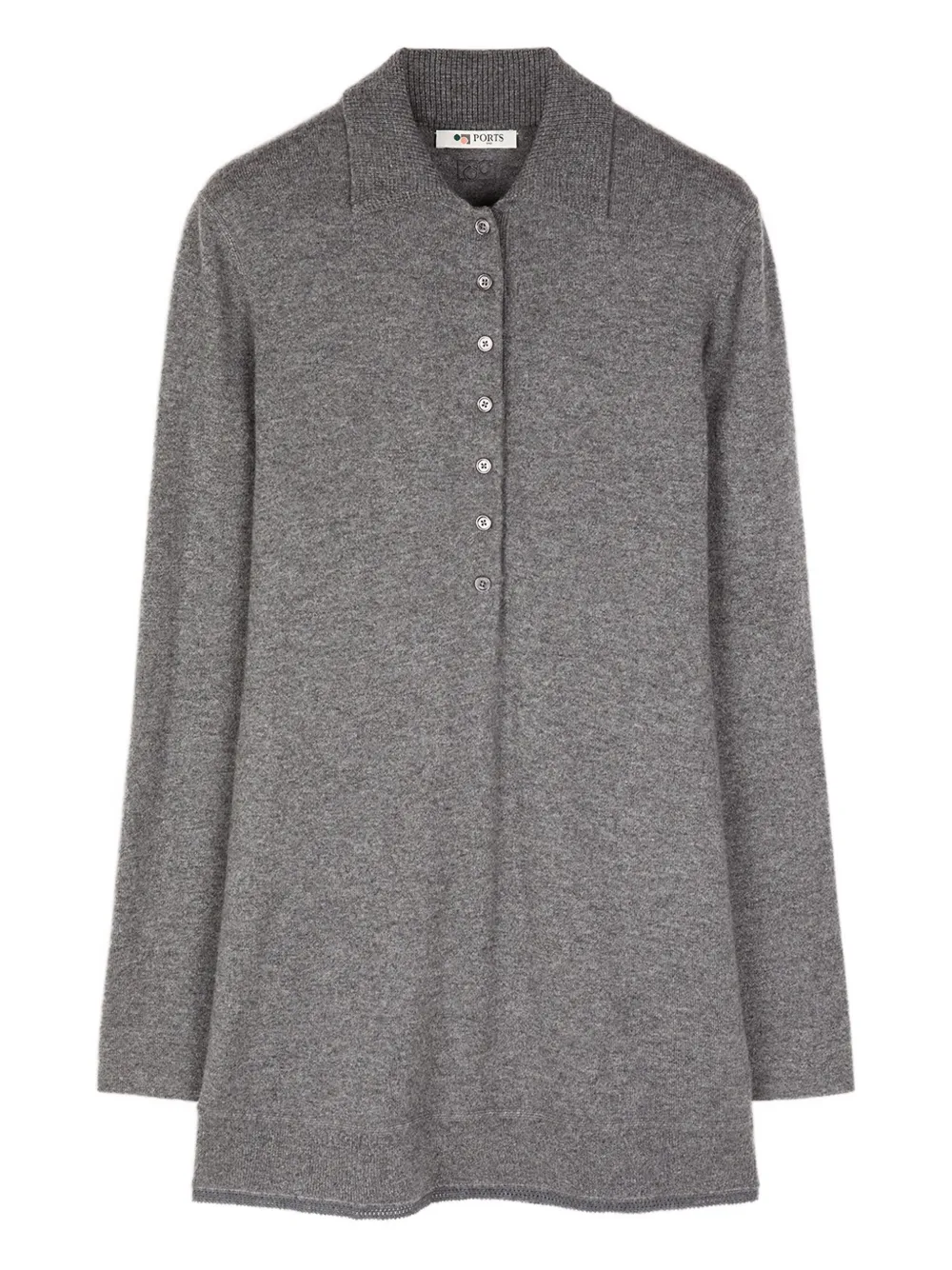 Ports 1961 Cashmere Polo Shirt In Gray