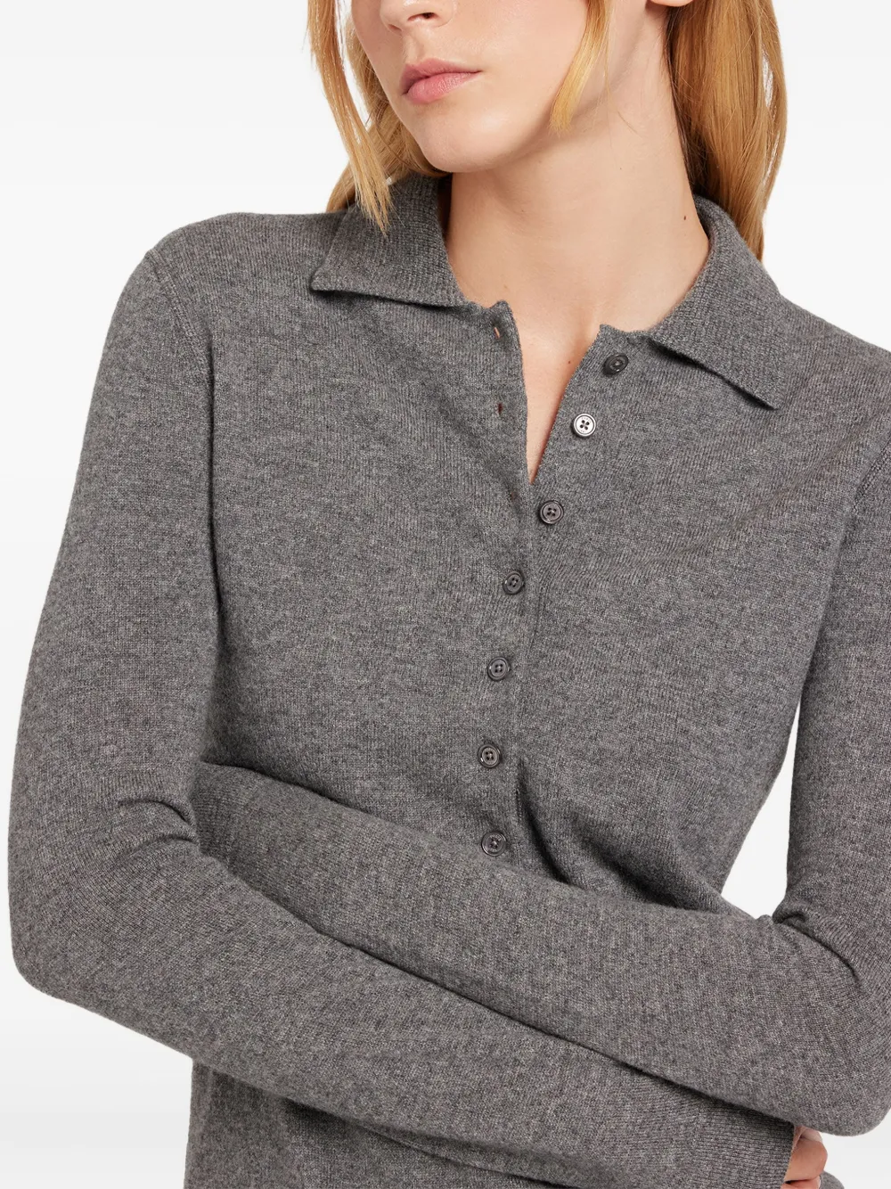 Ports 1961 Cashmere Polo Shirt In Gray