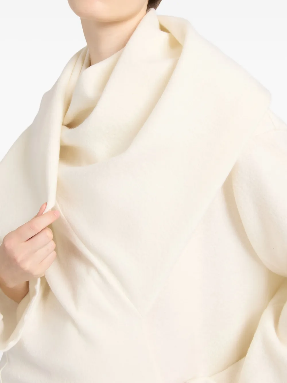 Ports 1961 Draped Cowl-neck Coat In White