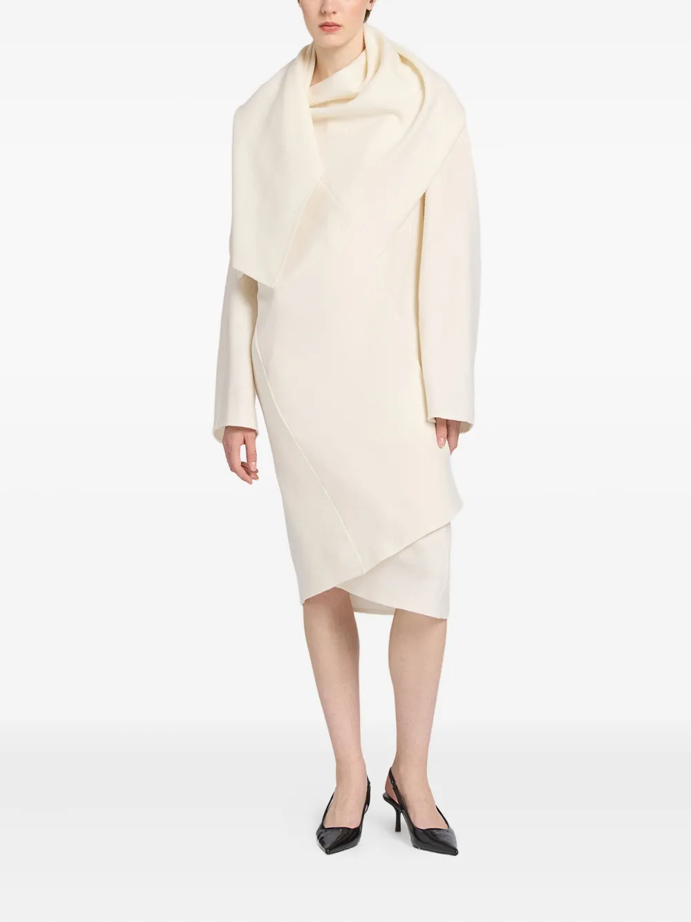 Ports 1961 Gedrapeerde jas met col - Wit