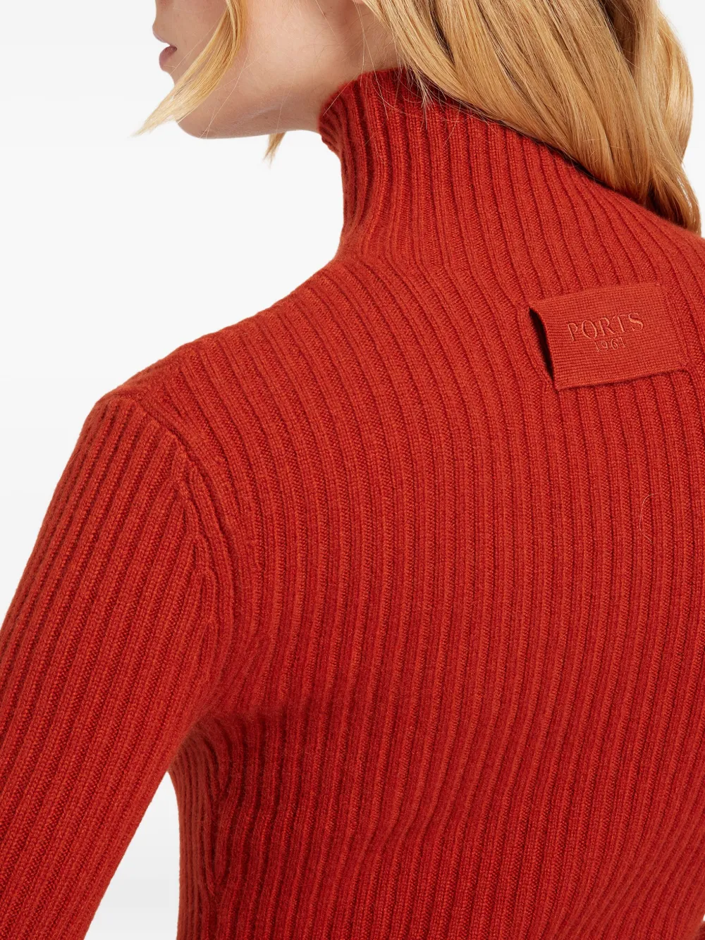 Ports 1961 Ribbed Turtleneck Sweater In Red