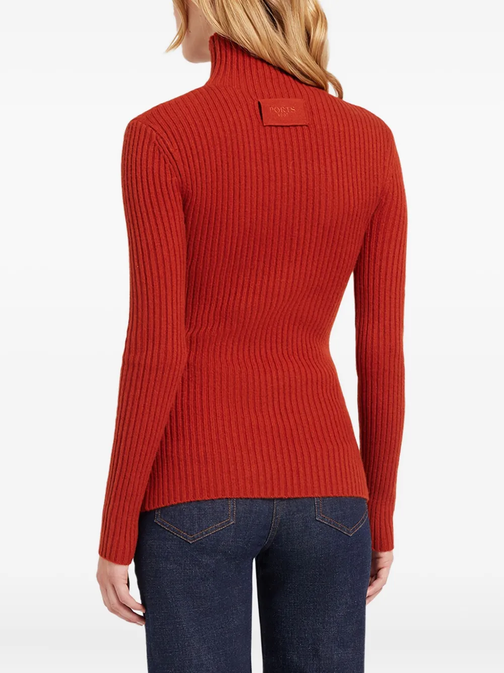 Ports 1961 Ribbed Turtleneck Sweater In Red