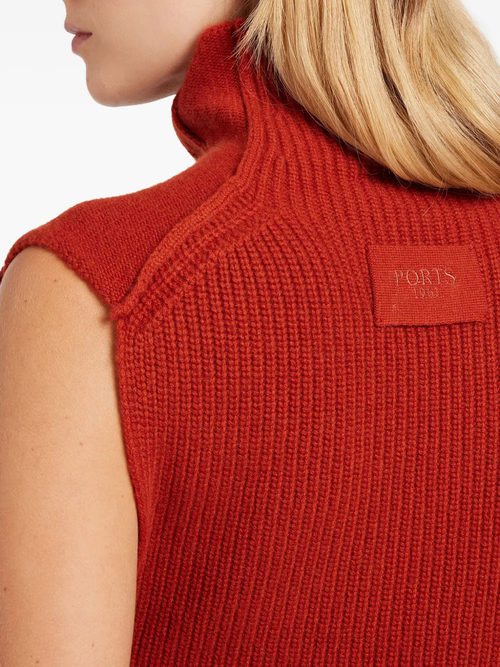 Ports 1961 Turtleneck Cape Sweater In Red