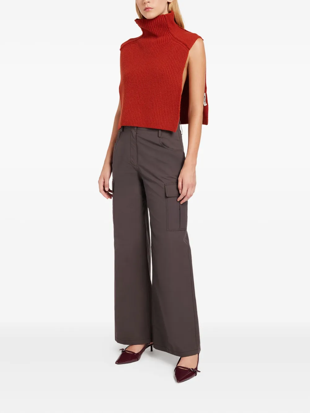 Ports 1961 Turtleneck Cape Sweater In Red