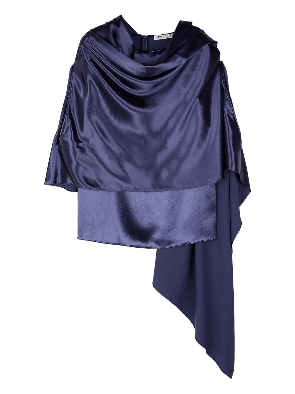 Ports 1961 draped satin-effect top | Blue | Image 1