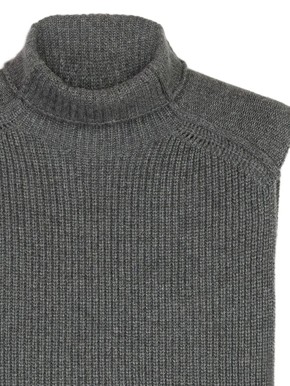 Ports 1961 Geribbelde top met col Grijs