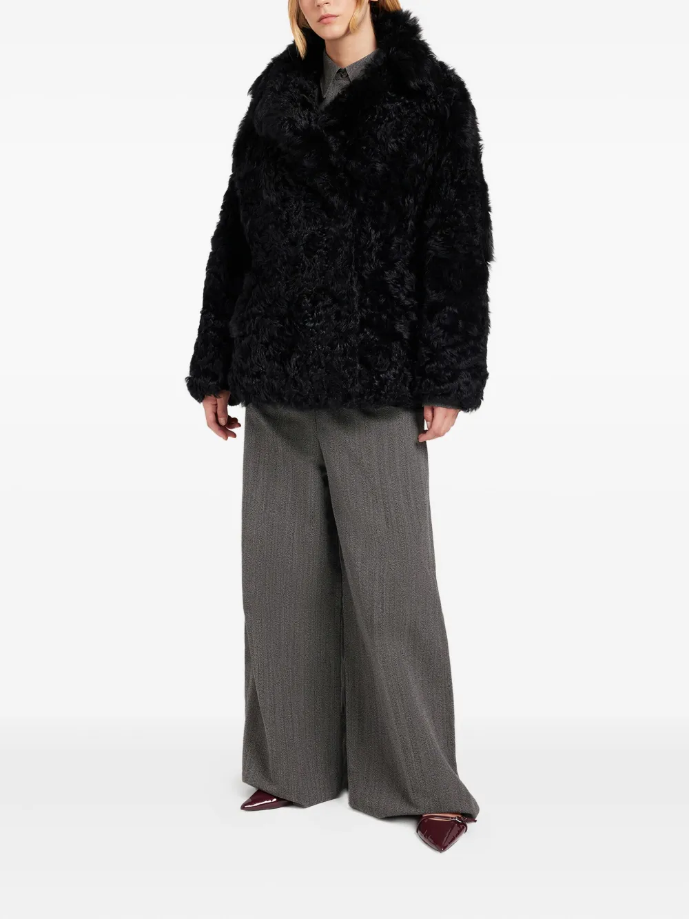 Ports 1961 Woollen-button Coat In Black