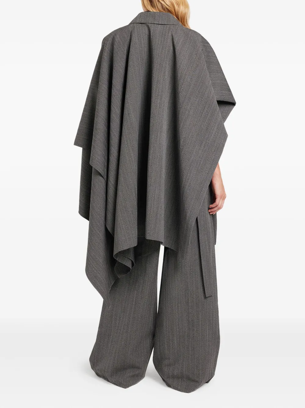 Ports 1961 Daring jas met cape en krijtstreep Grijs