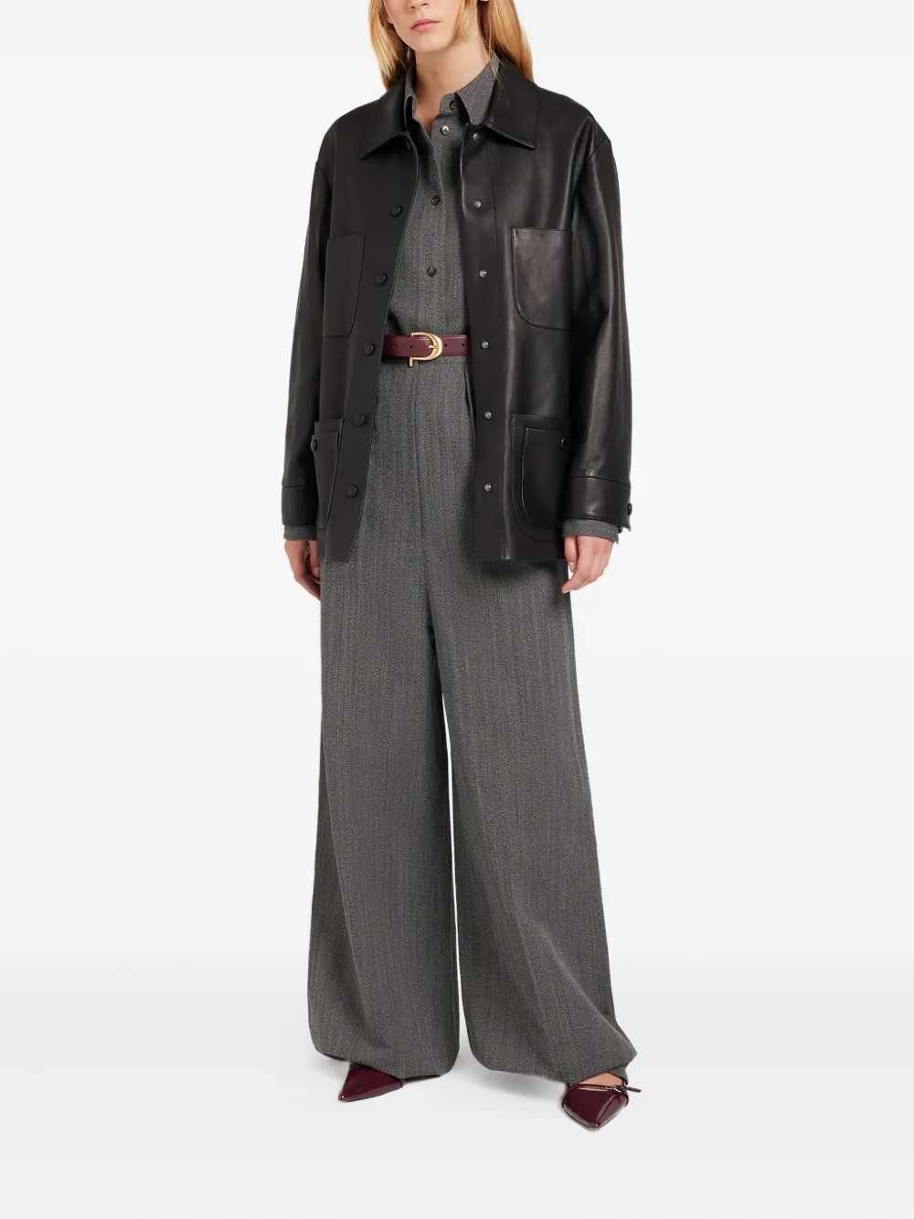 Ports 1961 button-fastening leather jacket | Leather Jackets | Image 2