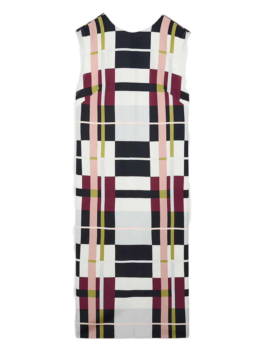 Ports 1961 plaid sleeveless midi dress | White | Image 1