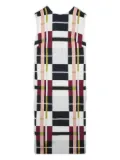 Ports 1961 plaid sleeveless midi dress - White