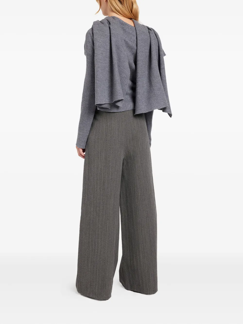 Ports 1961 Gedrapeerde wollen trui Grijs