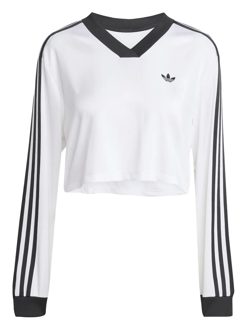 adidas three-stripe V-neck top | White | Image 1