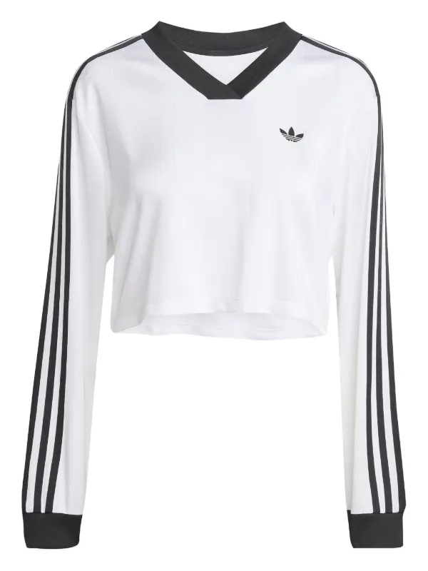 Adidas ストライプ Vネックトップ | ホワイト | FARFETCH JP