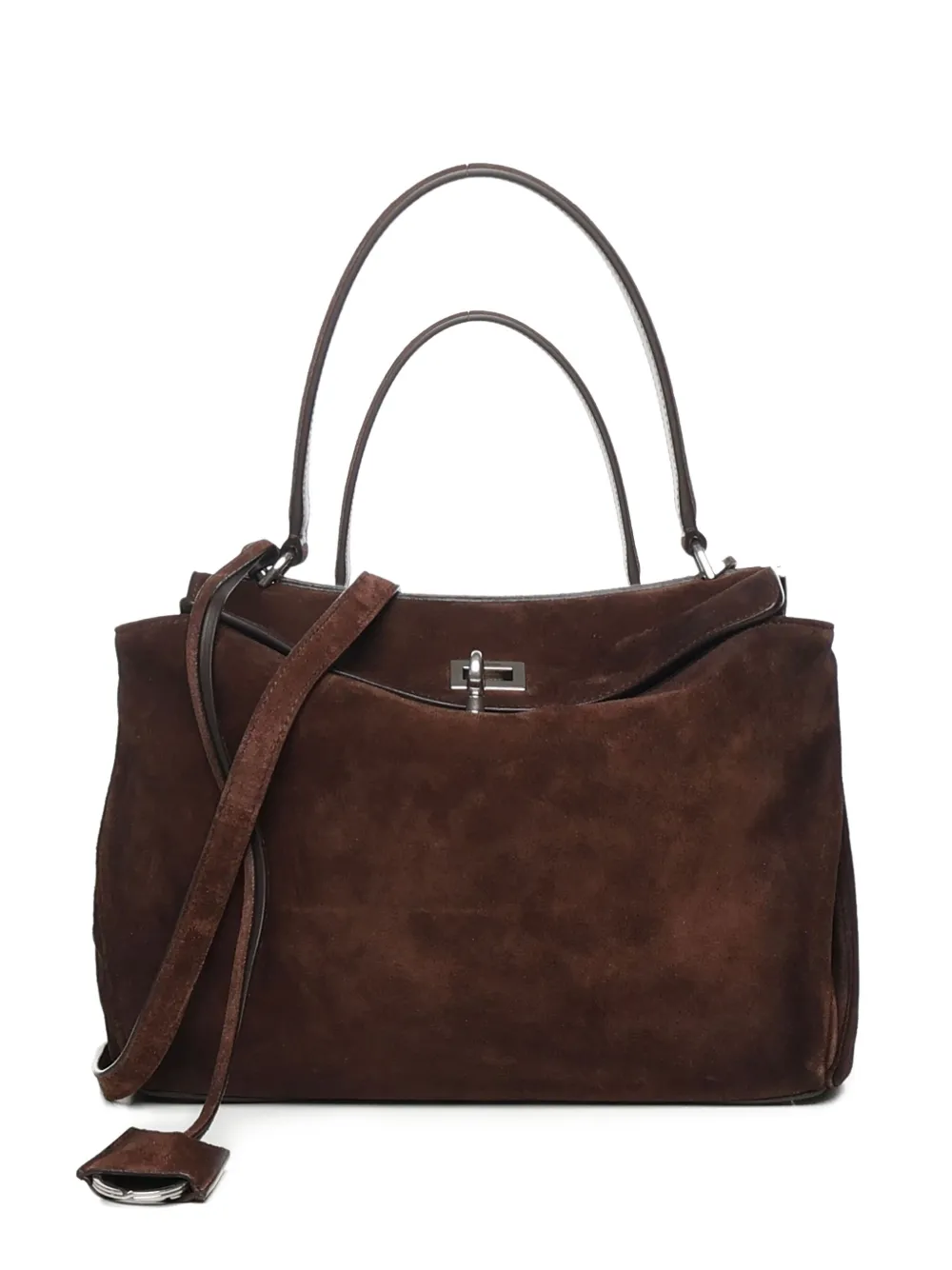 Balenciaga Small Rodeo Suede Leather Top-handle Shoulder Bag In Brown