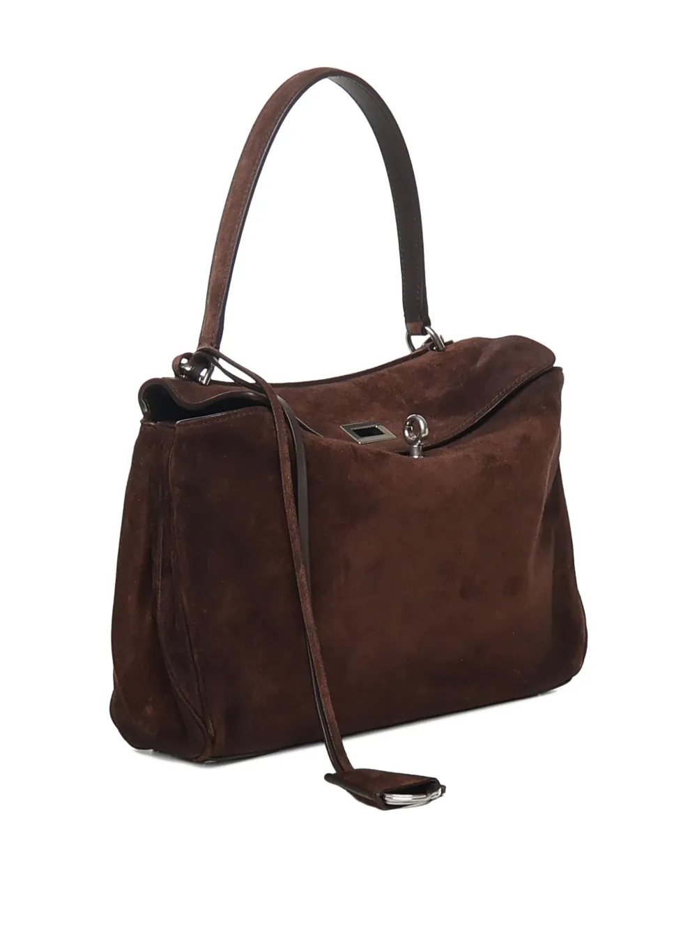 Balenciaga Small Rodeo Suede Leather Top-handle Shoulder Bag In Brown