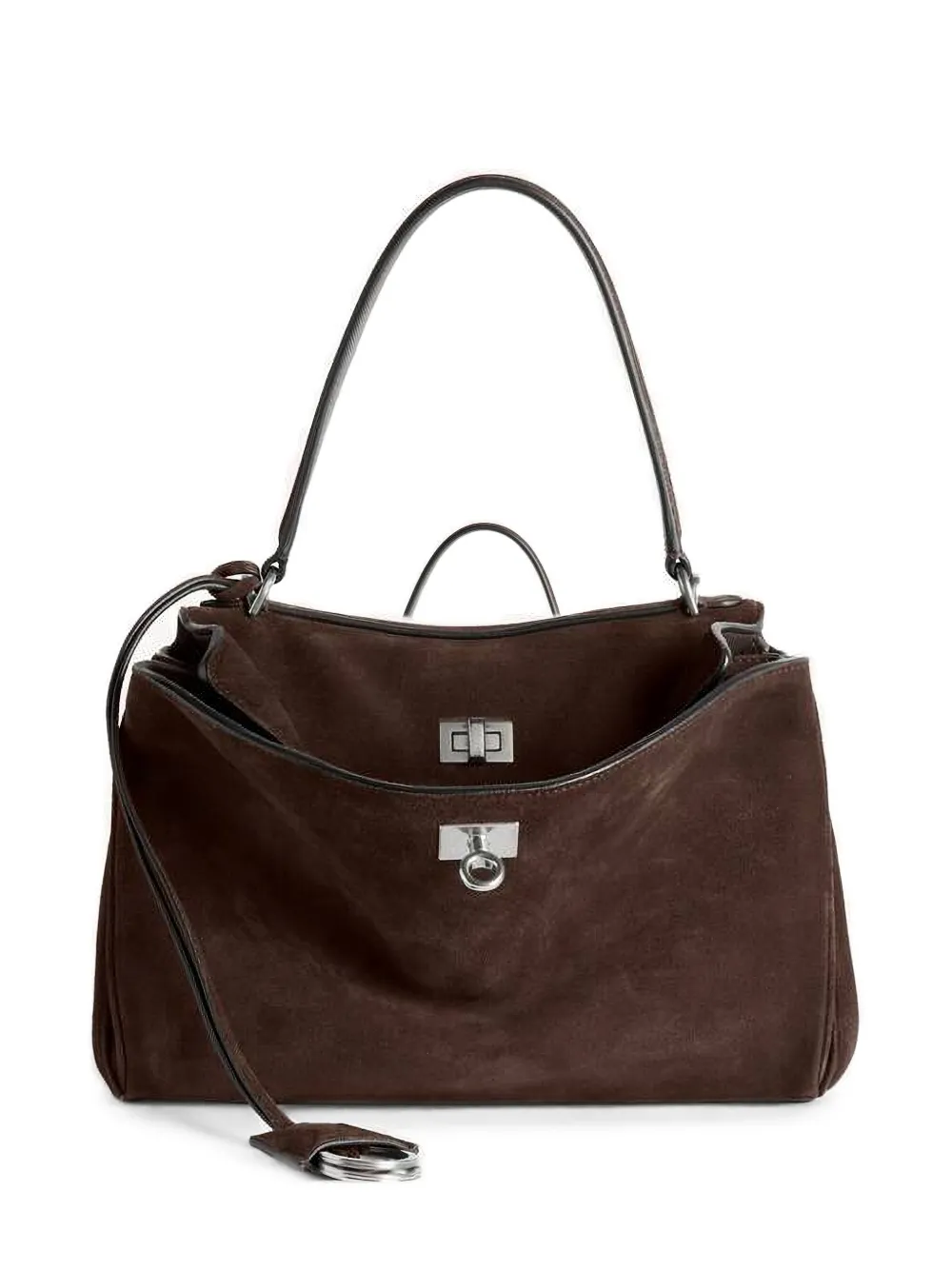 Balenciaga small Rodeo suede leather top-handle shoulder bag - Marrone