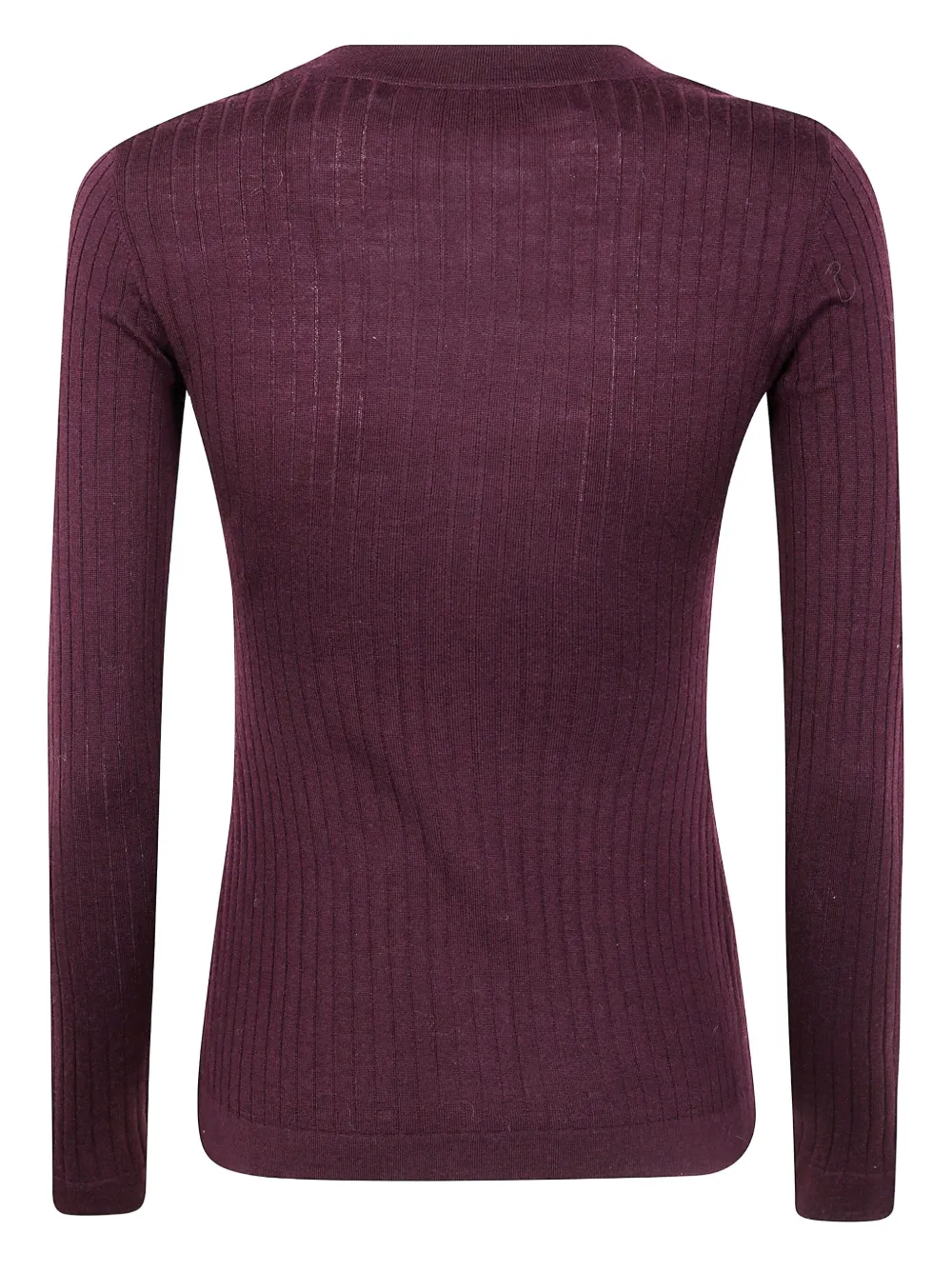 Elisabetta Franchi Cashmere Blend Ribbed Cardigan In Purple