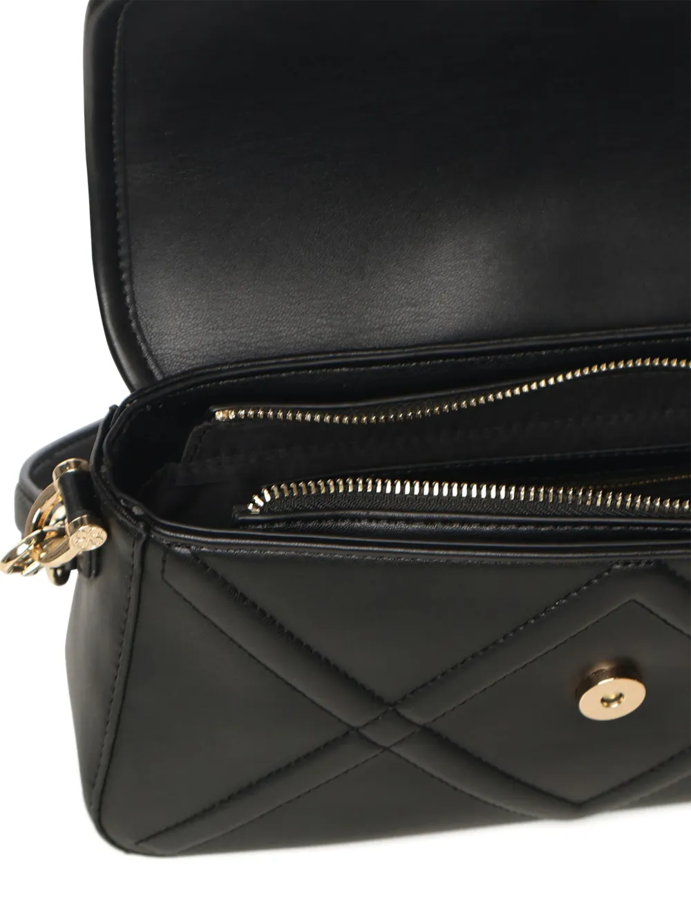 V73 Quilted-effect Shoulder Bag In Black