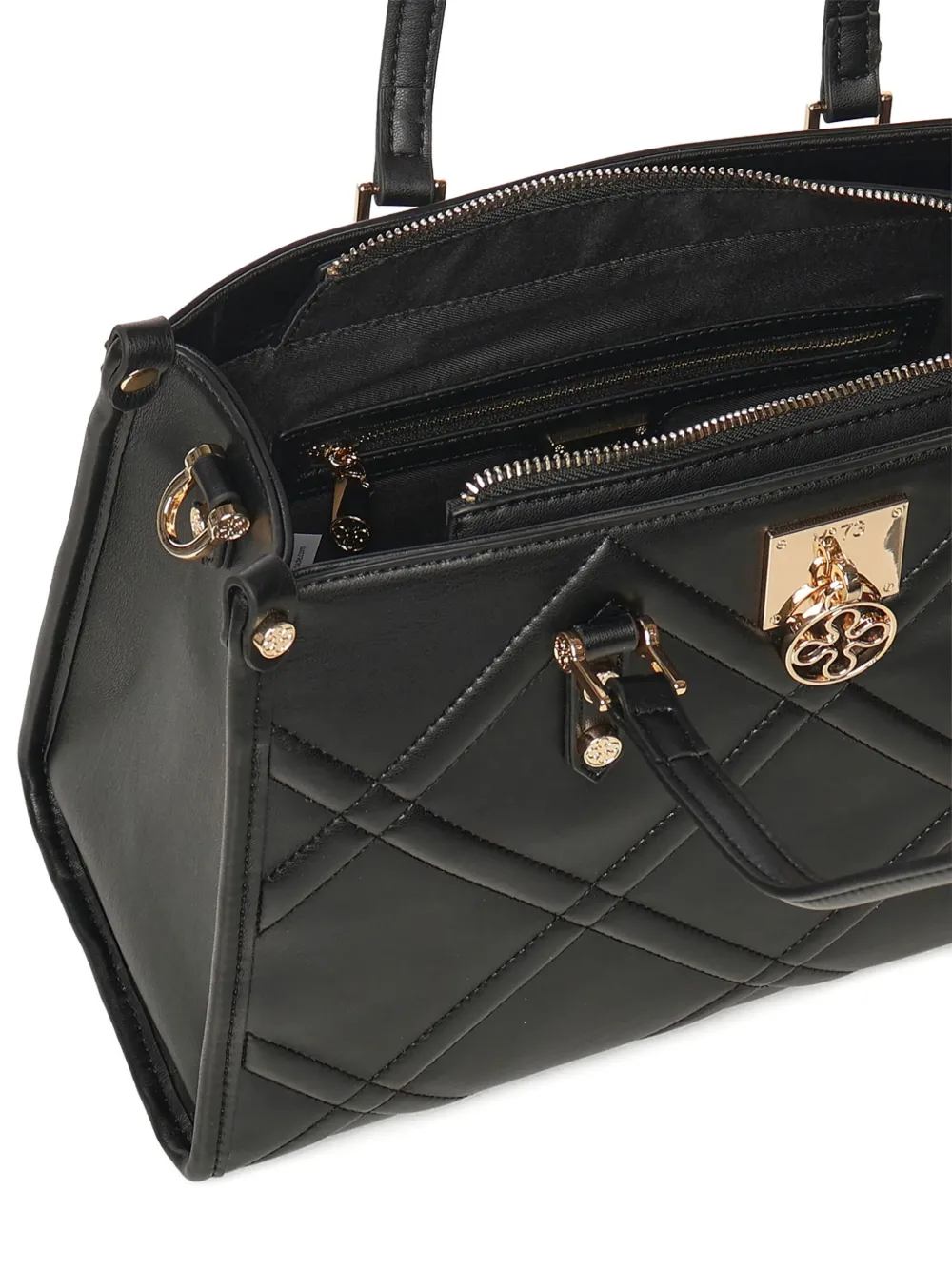 V°73 Bridget quilted lock-detail shoulder bag - Zwart