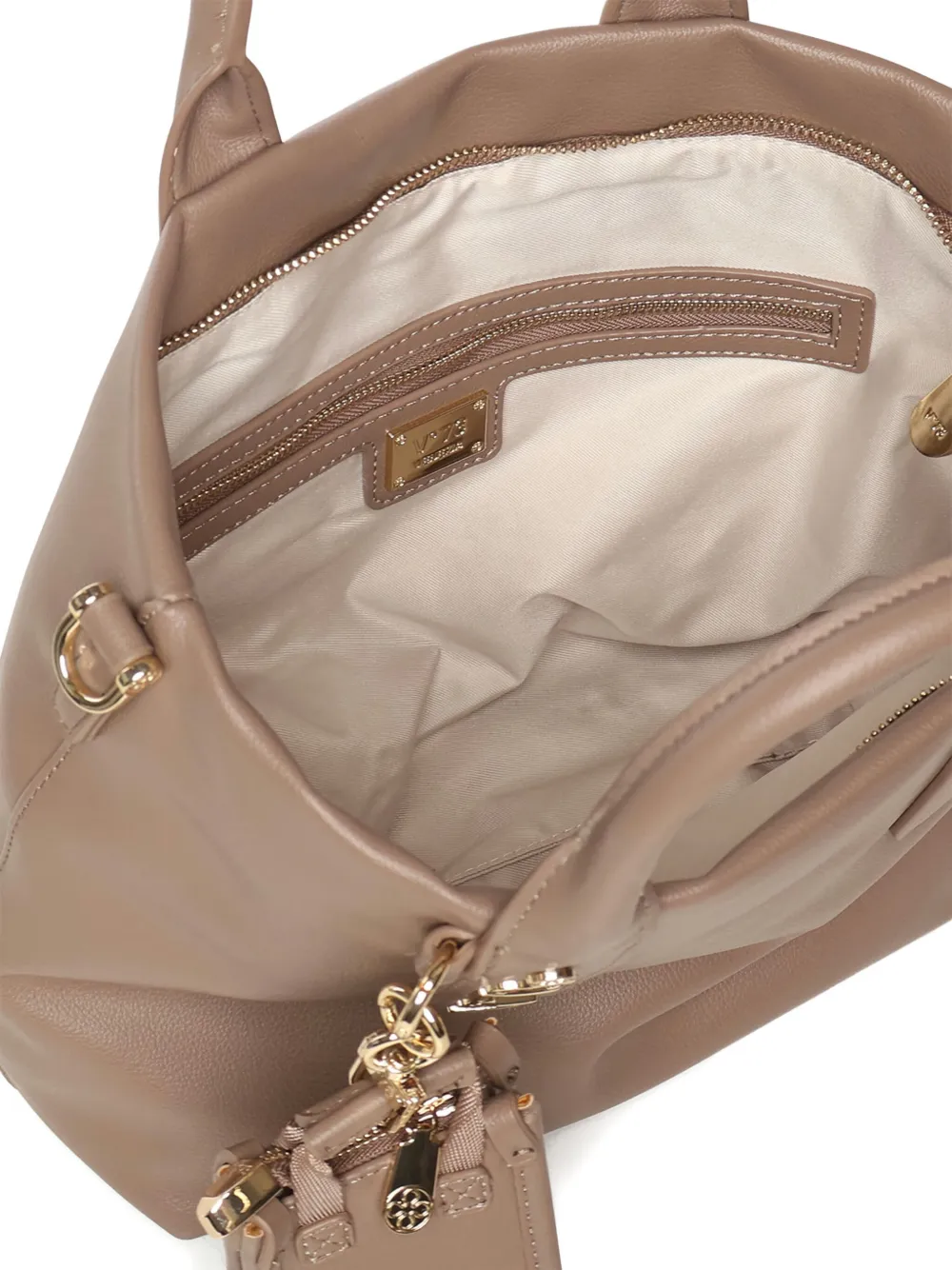 V73 Matilda Logo-charm Tote Bag In Brown