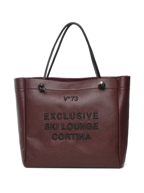 V°73 Cortina embroidered-lettering tote bag