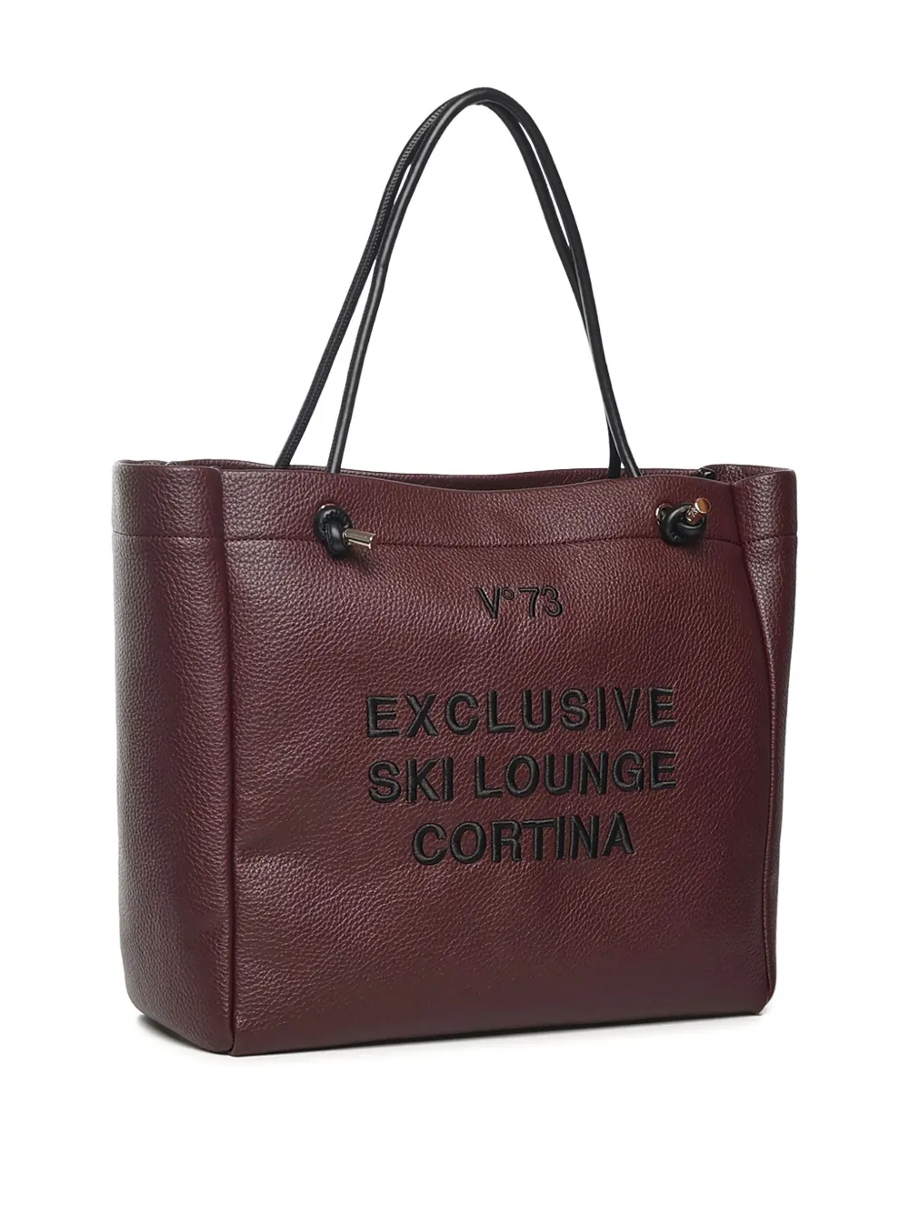 V73 Cortina Embroidered-lettering Tote Bag In Purple