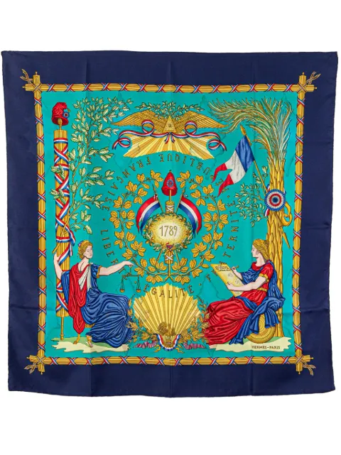 Hermès Pre-Owned 1990-2010 Republique Francaise Liberte Egalite Fraternite 1789 Silk Scarf scarves