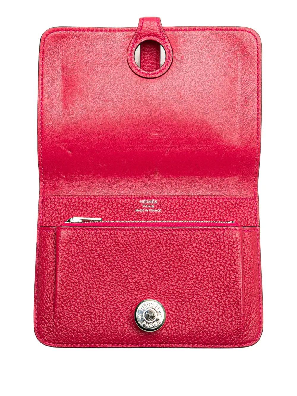 Pre-owned Hermes 2021 Togo Dogon Compact Wallet Small Wallets In Pink